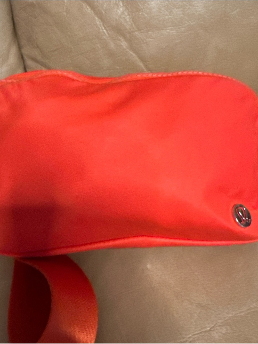 Lululemon Bright Orange/Coral Crossbody/Fanny Pouch with Logo Strap